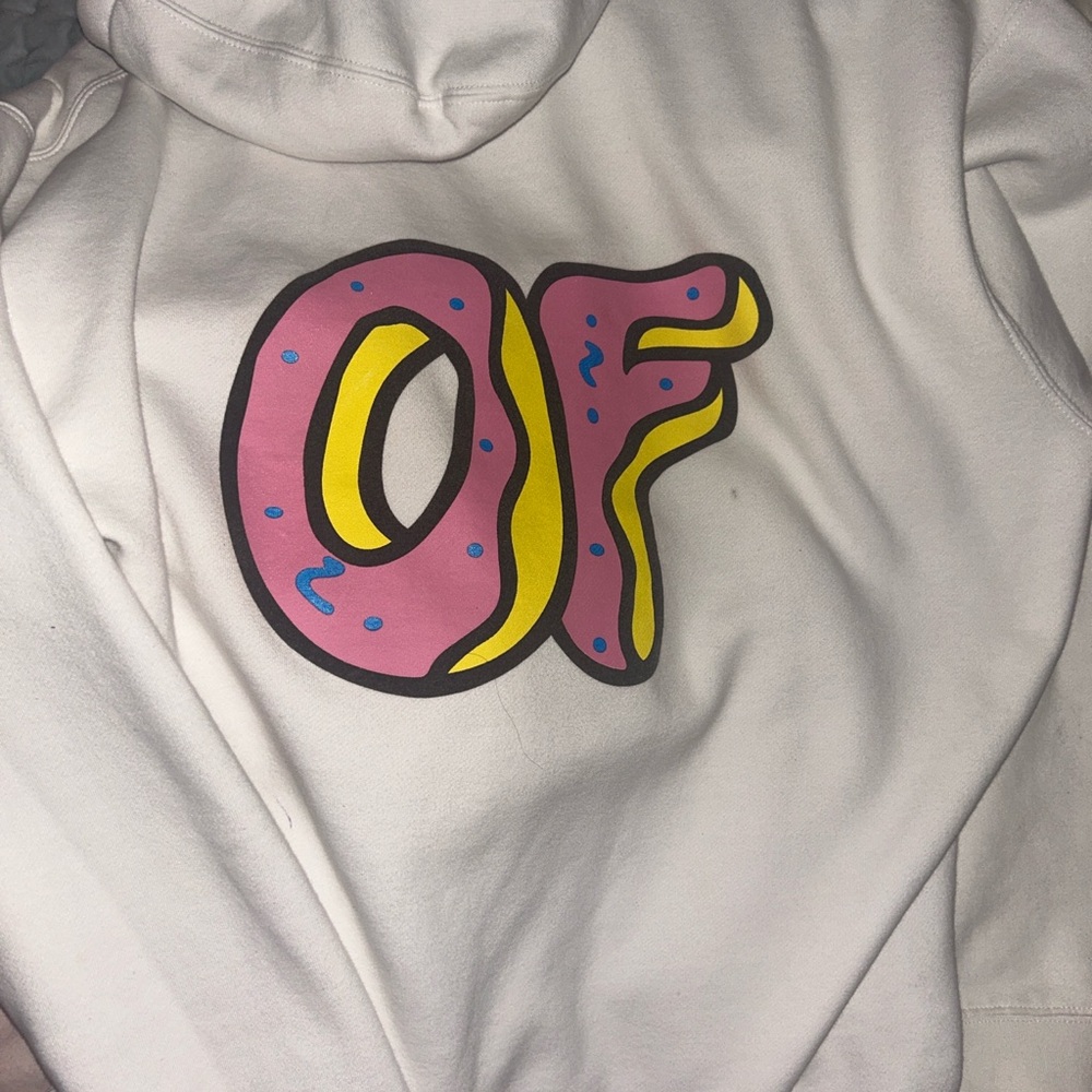 ODD FUTURE OF white hoodie huge logo on back size large